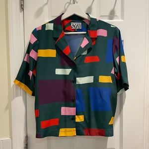 DUSEN DUSEN Silk Short Sleeve Top